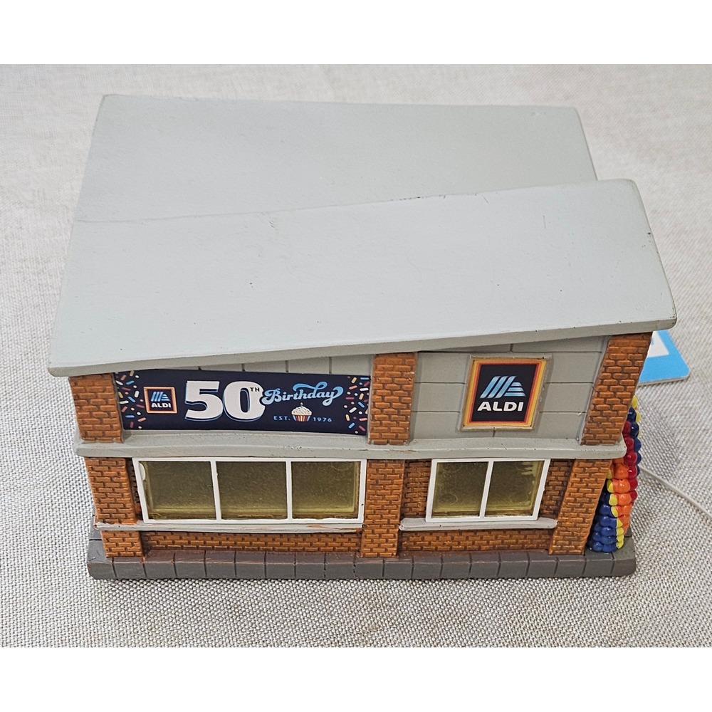 Aldi 50th Birthday Store Light Up Village Building Decoration‎ with Timer NWT